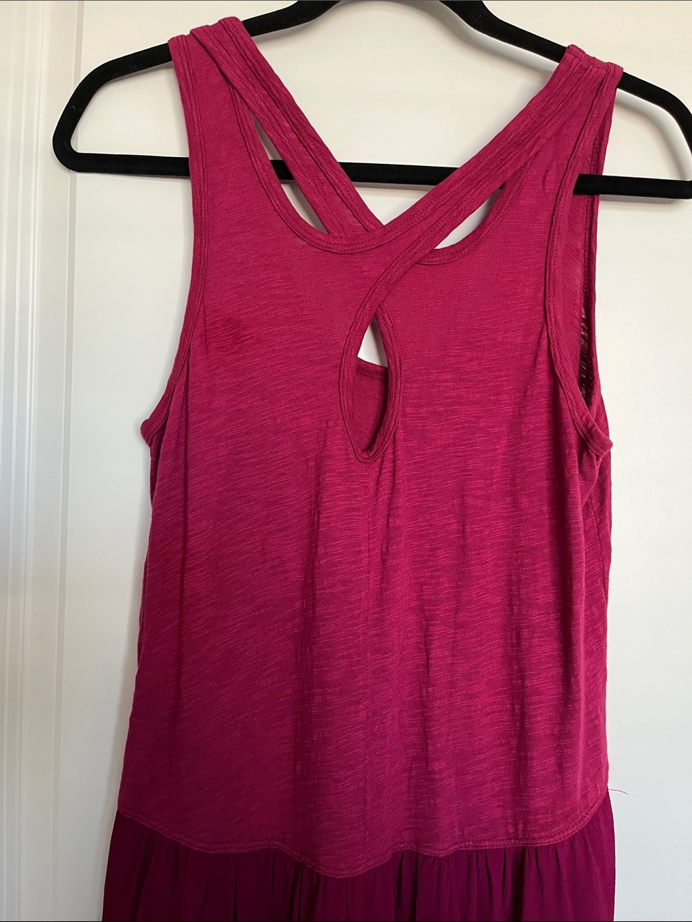 Women's Fuchsia Midi Dress - Sleeveless Crossback - Picture 7 of 11